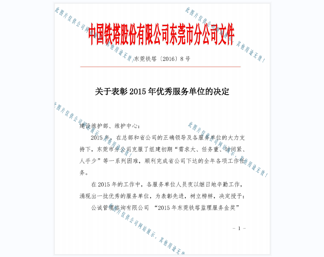 2015年優(yōu)秀服務(wù)單位--東莞鐵塔01